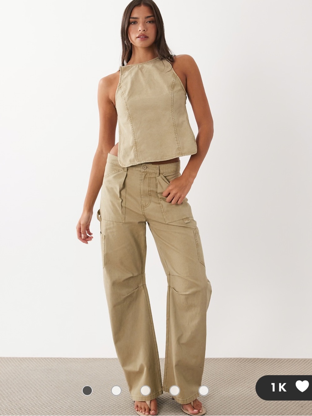 NWT Revolve Lioness Miami Vice Barrel Leg Pant in Beige